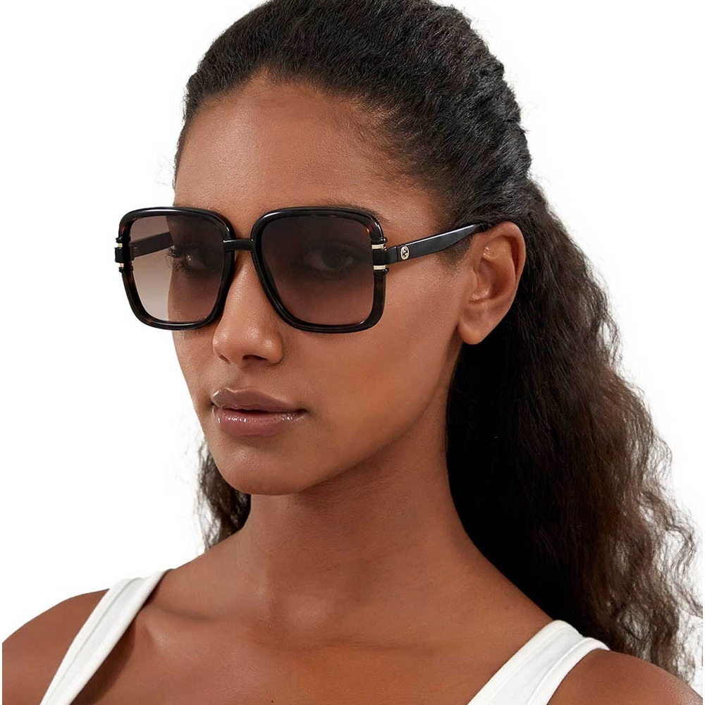 💯 - New Authentic Gucci GG1066S 002 59 Havana Sunglasses